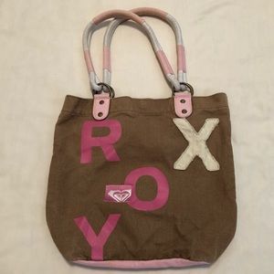 ROXY Brown & Pink Handbag Shoulder Bag Tote